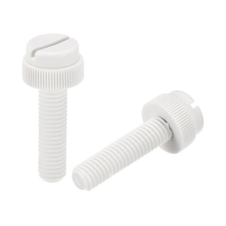 

Uxcell Plastic Machine Screws M8x30mm PP Slotted Knurled Fasteners Bolts White 20Pack