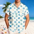 thumbnail image 2 of Xcmzpl Men's Short Sleeve Camp Collar Shirt Casual Button Down Shirts Summer Beach Print Vacation Hawaii Shirt for Men Beige S, 2 of 7
