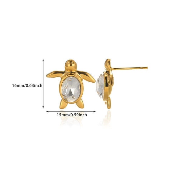NICKSUN Small Hoop Dangle Earrings for Women, Trendy Dainty Colorful Zircon Turtle Stud Earrings Fashion Jewelry Gift