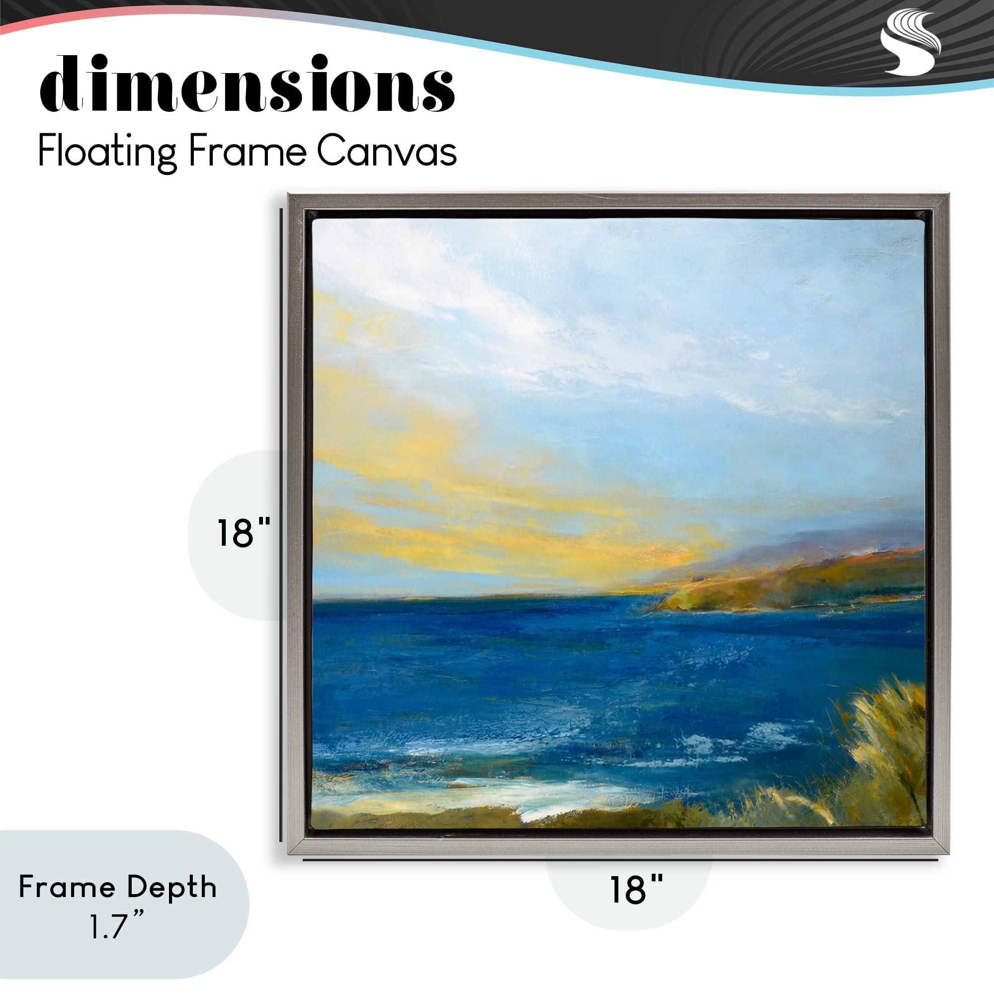 Stupell Industries Vibrant Ocean Light at Dusk Gray Framed Floater Canvas Wall Art, design by Patrick Dennis