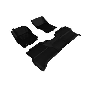 3D MAXpider Custom Fit Kagu Floor Mat (Black) Compatible with Nissan Frontier Crew Cab 2005-2019 - Full Set