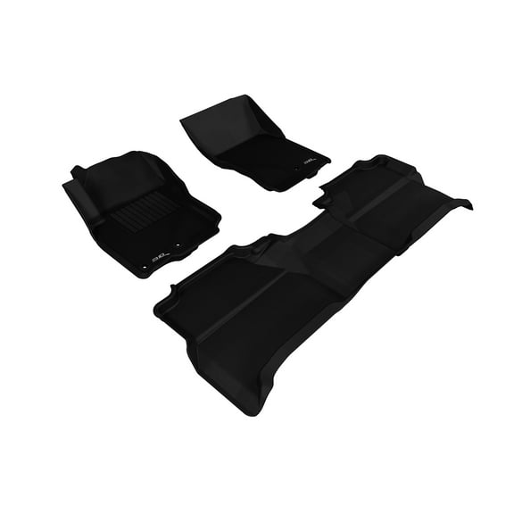 3D MAXpider Custom Fit Kagu Floor Mat (Black) Compatible with Nissan Frontier Crew Cab 2005-2019 - Full Set
