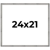 24x21 Frame Silver Grey Distressed Solid Wood Picture Frame | 0.75 Inch Moulding Width | Interior