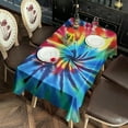 thumbnail image 2 of Colorful Rainbow Tie Dye Spiral Pattern Rectangle Tablecloth 60"x120",Waterproof Polyester Rectangle Table Cloth, Wipeable Spillproof Polyester Tablecloth for Dining, Camping, Indoor and Outdoor, 2 of 6