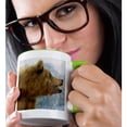 thumbnail image 2 of 3dRose, Brown Bear Up Close, 15oz Two-Tone Green Mug, 2 of 7