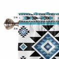 thumbnail image 5 of Half Window Curtains 24 Inches Long, Blue Aztecs Window Treatment Curtain Drapes, Southwestern Stripe Native American Boho Short Curtains Tiers for Kitchen Over Sink, 27.5"x24", 2 Panels, 5 of 7