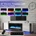thumbnail image 3 of VANACC 80" Fireplace TV Stand with 40" Electric Fireplace for TVs up to 90", White, 3 of 7