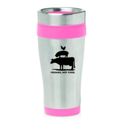 Not Food Vegan Farm Animal Rights Stainless Steel Insulated Travel Mug Friends 