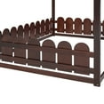 thumbnail image 6 of Aukfa House Bed for Kids Teen, Wood Bed Frame with Fence, Full Size Bed, Espresso, 6 of 7