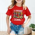 thumbnail image 2 of SGMVNU Graphic Tees for Boys Girls Kids Boys Short Sleeve Shirts Size 18-20 Casual Short Sleeve Crewneck Print T-Shirts Summer Outfit 100 Days of School Shirts(Size 8-9 Years,Red), 2 of 4