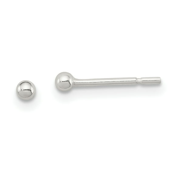 Beautiful Sterling Silver Polished 2mm Ball Earrings
