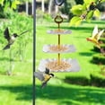 thumbnail image 2 of FeiFu Tiered Bird Feeder and Bath Combo,3-Story Double-Function Hanging Station with Spill-proof Design, Weather Proof Courtyard Garden Bird Feeder White, 2 of 5