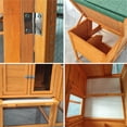 thumbnail image 6 of Pefilos 112" Large Rabbit Hutch Outdoor Wood Chicken Coop, Hen House with Nest Box, Wire Fence Poultry Cage, Orange, 6 of 8