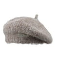 thumbnail image 2 of Soft Knit Solid Color Beanie, Plush Metal Labeling Brimless Beanie Cap for Women, Stretchy Knitted Painter Hat, 2 of 8