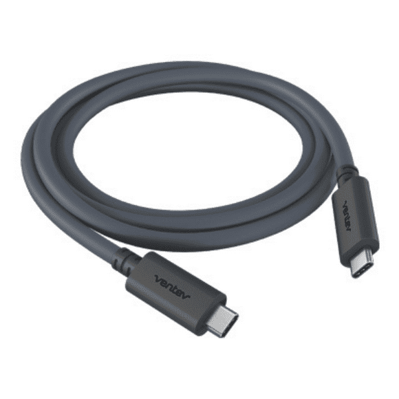 Ventev Charge and Sync USB-C to USB-C Cable 6ft Flat - Gray