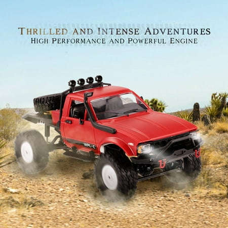 WPL RC Car C14 1/16 2.4GHz 4WD RC Crawler Off-road Semi-truck Car with Headlight RTR RC Truck Remote Control Off-Road Racing Vehicles LED (Best Off Road Vehicle For The Money)