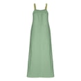 thumbnail image 4 of Lovzfmll Plus Size Summer Dresses, Womens Casual Summer Dresses Sleeveless Crew Neck Loose Tank Dress Beach Fashion Summer Suspenders Solid Color Lightweight Maxi Dress Green L, 4 of 8