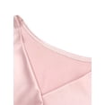 thumbnail image 6 of QAFOPEH Women Sleeveless Draped Neck Silk Satin Solid Color Top, 6 of 7