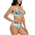 thumbnail image 2 of Kdxio Cute Panda Print Women's 2 Piece High Waisted Wrap Spaghetti Strap Summer Swimsuit Bikini Set-Medium, 2 of 7