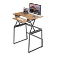 thumbnail image 2 of Rocelco Bureau Debout Mobile à Grande Hauteur Réglable de 40 Pouces - Grain de Bois de Teck, 2 of 9