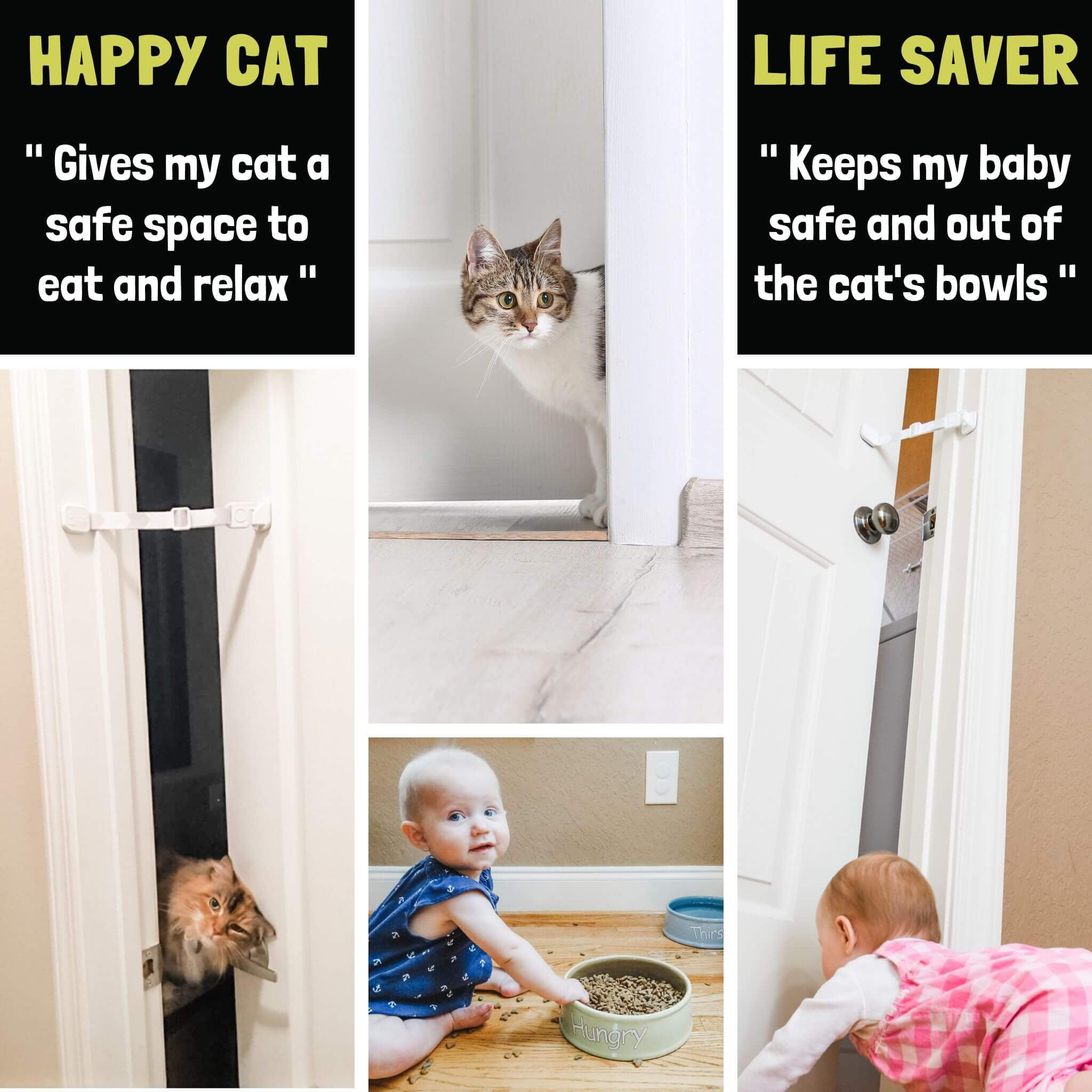 Door Latch for Cats Baby Proof Adjustable Door Strap Keeps Baby Out Child  Lock