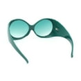 thumbnail image 4 of Oversized Round Goggle Style Thick Temple Plastic Dimensional Plastic Sunglasses All Green, 4 of 4