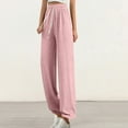 thumbnail image 2 of Timegard Wide Leg Pants for Women Ribbed Drawstring Elastic High Waist Pants Casual Comfy Lightweight Trousers, 2 of 7