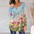 thumbnail image 2 of Gibobby Blusas De Moda Túnica para mujer Tops estampados Hide Belly Túnica Lo Tus Forma de Camisetas de manga larga Cute Flowy Henley Camiseta Blusas elegantes casuales para polainas（Azul， XL), 2 of 4