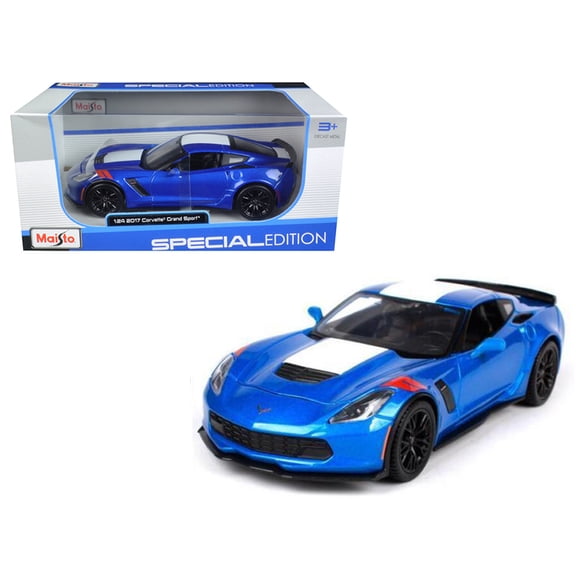 2017 Chevrolet Corvette Grand Sport Blue Metallic 1/24 Diecast Model Car by Maisto