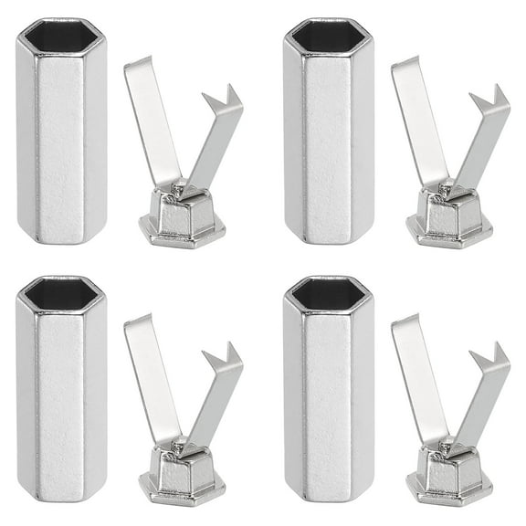 Shoelace Tips, 4Pcs Alloy Shoelace Head, Hexagon Tips Cords End Replacement for Shoestring (White)