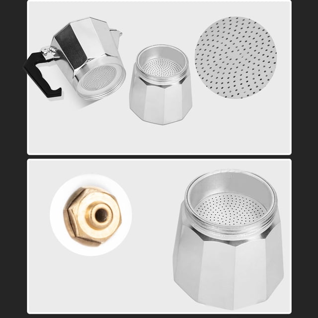 Cafetera italiana Moka Pot Bling Bling Aleación de aluminio estilo europeo 2 tazas 100 ml
