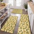 thumbnail image 2 of White Flower Leaves Yellow Pattern Kitchen Rugs Sets Of 3,Kitchen Runner Rugs Non Skid Washable,Decorative Kitchen Floor Mats for Kitchen,Sink,Laundry,17"x30"+ 17"x47" + 17"x59", 2 of 6