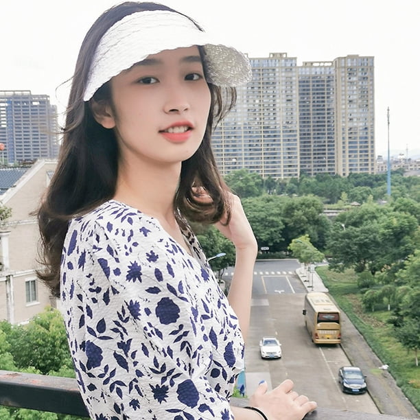 8 Sombrero de sol de Color sólido a la moda, sombrero de copa vacío con pétalos, artículo imprescindible para el verano para mujer