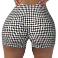 thumbnail image 2 of Fotbe Black And White Houndstooth Shorts Sin Costuras – Shorts Deportivos de Cintura Alta para Mujer, Elásticos para Gimnasio, Yoga, Running o Ciclismo-X-Large, 2 of 8