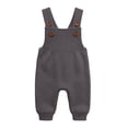 thumbnail image 2 of BRGZLK Baby Boys Girls Knit Overalls 2026 Autumn Winter Solid Color Knitted Jumpsuit Long Pants for Toddlers Newborn Infants Gray 18-24 Months, 2 of 7
