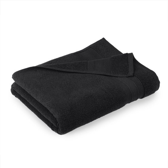hometrends Solid 100% Cotton Bath Towel, 1 Piece, 550 GSM, Highly Absorbent & Soft Bathroom Towel, Black