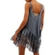 thumbnail image 4 of Camisón corto para mujer, moda, temperamento, liso, vestido, pijama, tirantes, camisón, 4 of 6