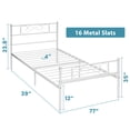 thumbnail image 5 of Lusimo Twin Bed Frame with Headboard and Footboard 12 inch Metal Platform Bed Frame No Box Spring Needed Twin Size Easy Assembly, White, 5 of 9