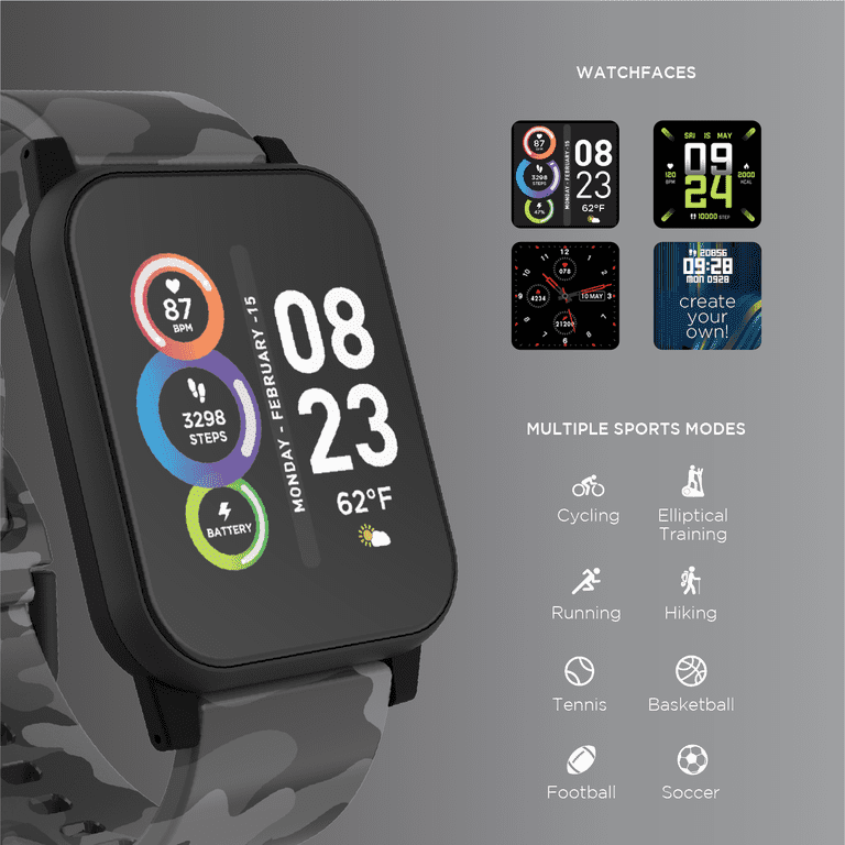 iTech Fusion 2 (GPS) 40mm Grey Camo Case with Black Sport  display picture 3