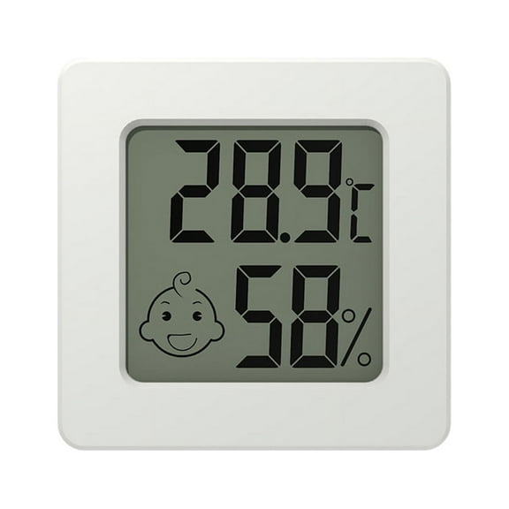 Mini LCD Digital Thermometer Hygrometer Temperature Meter Humidity Sensor Button Set with Battery White