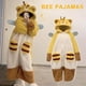thumbnail image 3 of Pijama cálido con capucha de peluche y dibujos animados Kawaii TQEHS con bolsillo de abeja para mujer, 3 of 6