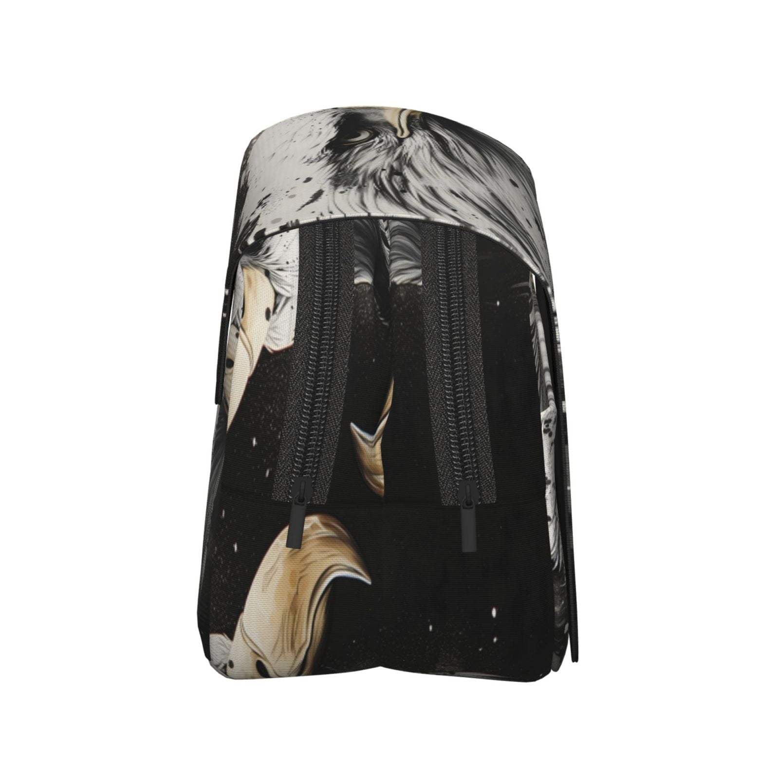 Rateoe Ink Style Bald Eagle Pattern Double Clamshell Pen Case, Storage Organizer with Two Zipper Compartments– Holds Up to 50 Pencils & Pens