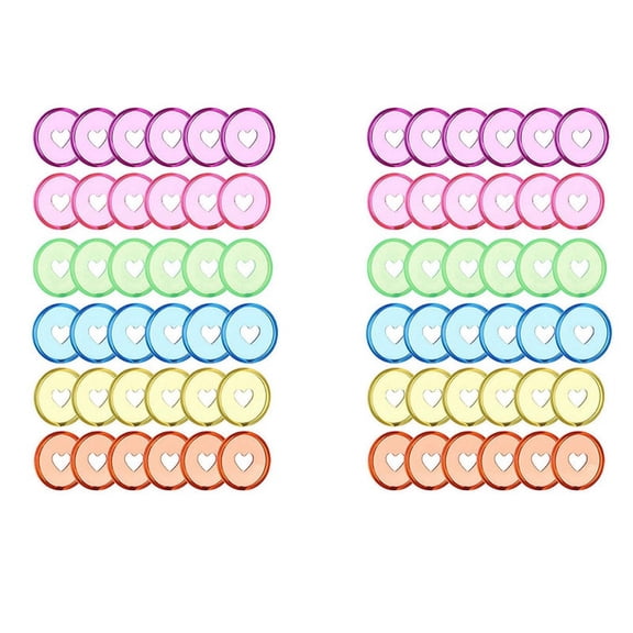 120 Pcs 24mm Plastic Discs, Discbound Expansion Discs, Heart Binder Rings Mushroom Hole for DIY ,2 set * happy planner discs,Multicolor
