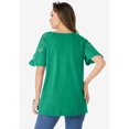 thumbnail image 2 of Roaman's Women's Plus Size Lace-Sleeve Tee, 2 of 4