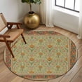 thumbnail image 2 of Large Round Rug 8Ft Washable Non-Slip, Boho Geometric Abstract Floral Circle Area Rugs for Living Room Bedroom, Vintage Ethnic Flower Textured Indoor Floor Mats Carpet Runner for Home Decor, 2 of 8
