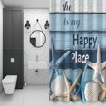 thumbnail image 4 of Shell Starfish Shower Curtain for Bathroom Decor, The Beach Is My Happy Place Waterproof Fabric Shower Curtain, 72"x78" Set with 12 Hooks, 4 of 9