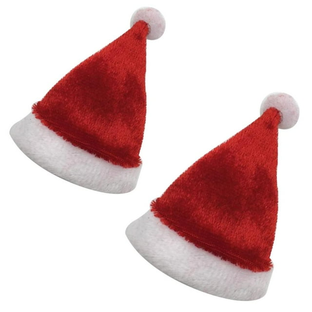 2pcs 1/6 Rojo Casquillo Sombrero de Navidad Pulgadas de Acción Muñeca Juguete