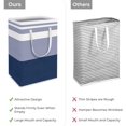thumbnail image 3 of 2-Pack Large Laundry Basket, Waterproof, Freestanding Laundry Hamper, Collapsible Tall Clothes Hamper with Extended Handles for Clothes Toys in the Dorm and Family (Blue, 75L), 3 of 6