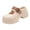 Khaki, variant on Women's Chunky Platform Slip on Mary Jane with Adjustable Back Strap 2026 Casual Height Increasing Barefoot Slip on Water Sandals Dress Clogs White Size 8