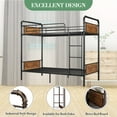 thumbnail image 3 of M optimized Metal Bunk Bed Twin Over Twin, Heavy Duty Twin Size Convertible Bunk Bed with Guardrail & Ladders, Noise Free, No Box Spring Needed, 3 of 8